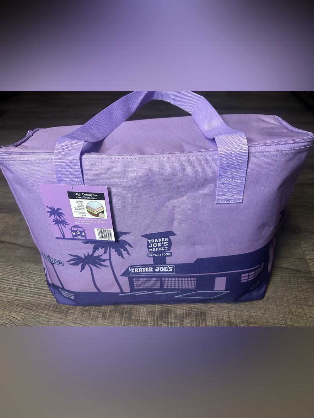 NWT Trader Joe's Purple Rain Large Reusable Insulated Cooler Bag Tote 2026 - Picture 6 of 9